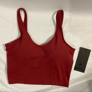 Longline Bra/Cropped Tank. Flexform Athletic Top in Raspbery Red. 90° by Reflex